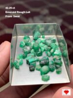 Refined 42.25ct Swat Emerald Rough Lot