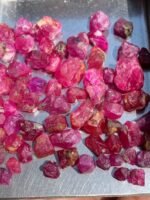 130 ct Afghan Ruby Rough Lot – Red Crystals with Natural Beauty & Form - Image 3