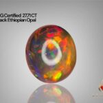 AIG Certified Full Fire 27.71 CT Black Ethiopian Opal