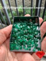 Facet Grade Rough 128 ct Emerald - Vivid Green - from Swat, Pakistan