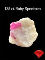 135 ct Natural Afghan Ruby Specimen – Aesthetic Crystal on White Matrix