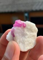 135 ct Natural Afghan Ruby Specimen – Aesthetic Crystal on White Matrix - Image 4