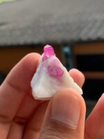 135 ct Natural Afghan Ruby Specimen – Aesthetic Crystal on White Matrix - Image 7