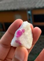 135 ct Natural Afghan Ruby Specimen – Aesthetic Crystal on White Matrix - Image 9