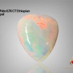 White Opal – 6.76 Carat Pear-Shaped Cabochon Gemstone