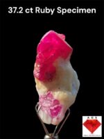 37.2 Carat Natural Ruby Crystal Specimen – Afghanistan | Display Piece