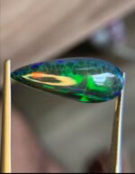 Black Opal – 6.90 Carat Pear-Shaped Cabochon Gemstone - Image 4