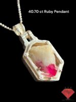 40.7 ct A rare Afghan ruby specimen preserved in silver