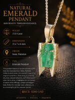 Luxury 17.15 Carat Natural Swat Emerald Crystal Pendant in Sterling Silver