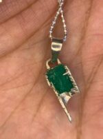 Luxury 17.15 Carat Natural Swat Emerald Crystal Pendant in Sterling Silver - Image 2