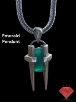 Luxury 35.85 Carat Natural Swat Emerald Crystal Pendant in Sterling Silver