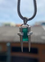 Luxury 35.85 Carat Natural Swat Emerald Crystal Pendant in Sterling Silver - Image 2