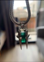 Luxury 35.85 Carat Natural Swat Emerald Crystal Pendant in Sterling Silver - Image 11