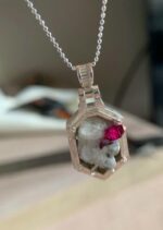 47.28 ct Luxury Ruby Specimen Pendant Preserved in Silver - Image 2