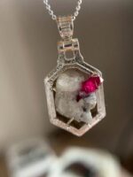 47.28 ct Luxury Ruby Specimen Pendant Preserved in Silver - Image 3
