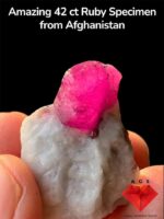 Amazing 42 ct Afghan Ruby Specimen – Natural Faceted-Grid Crystal Beauty