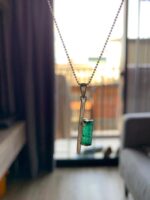 Luxury 22.28 Carat Natural Swat Emerald Crystal Pendant in Sterling Silver - Image 6
