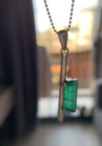 Luxury 22.28 Carat Natural Swat Emerald Crystal Pendant in Sterling Silver - Image 9