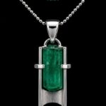 Luxury 23.27 Carat Natural Swat Emerald Crystal Pendant in Sterling Silver