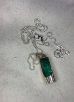 Luxury 23.27 Carat Natural Swat Emerald Crystal Pendant in Sterling Silver - Image 6