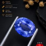 1.90 Ct Natural Blue Sapphire from Sri Lanka | Heated Ceylon Sapphire