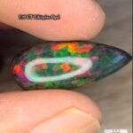 7.38 CT Black Ethiopian Opal Pear-Shaped Opal Cabochon