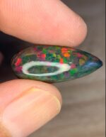 7.38 CT Black Ethiopian Opal Pear-Shaped Opal Cabochon - Image 11
