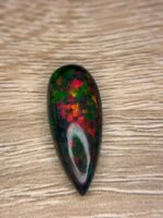 7.38 CT Black Ethiopian Opal Pear-Shaped Opal Cabochon - Image 4