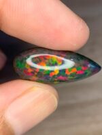 7.38 CT Black Ethiopian Opal Pear-Shaped Opal Cabochon - Image 9