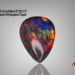 AIG Certified Colorful 17.35 CT Black Ethiopian Opal