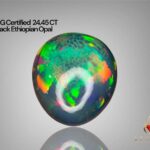 AIG Certified Honey Comb 24.45 CT Black Ethiopian Opal